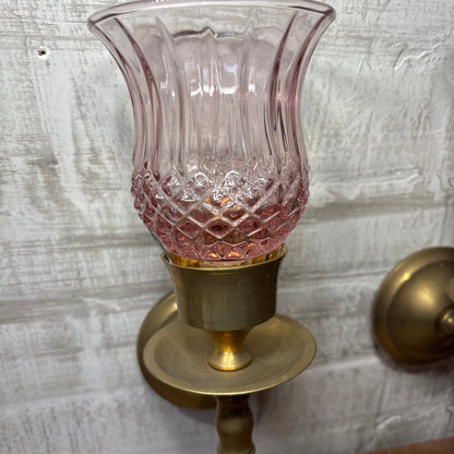 Blush & Brass Wall Sconce Set Of Two