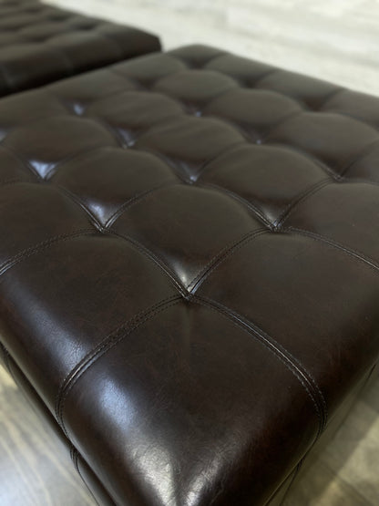 Set Of 2 Brown Storage Ottomans
