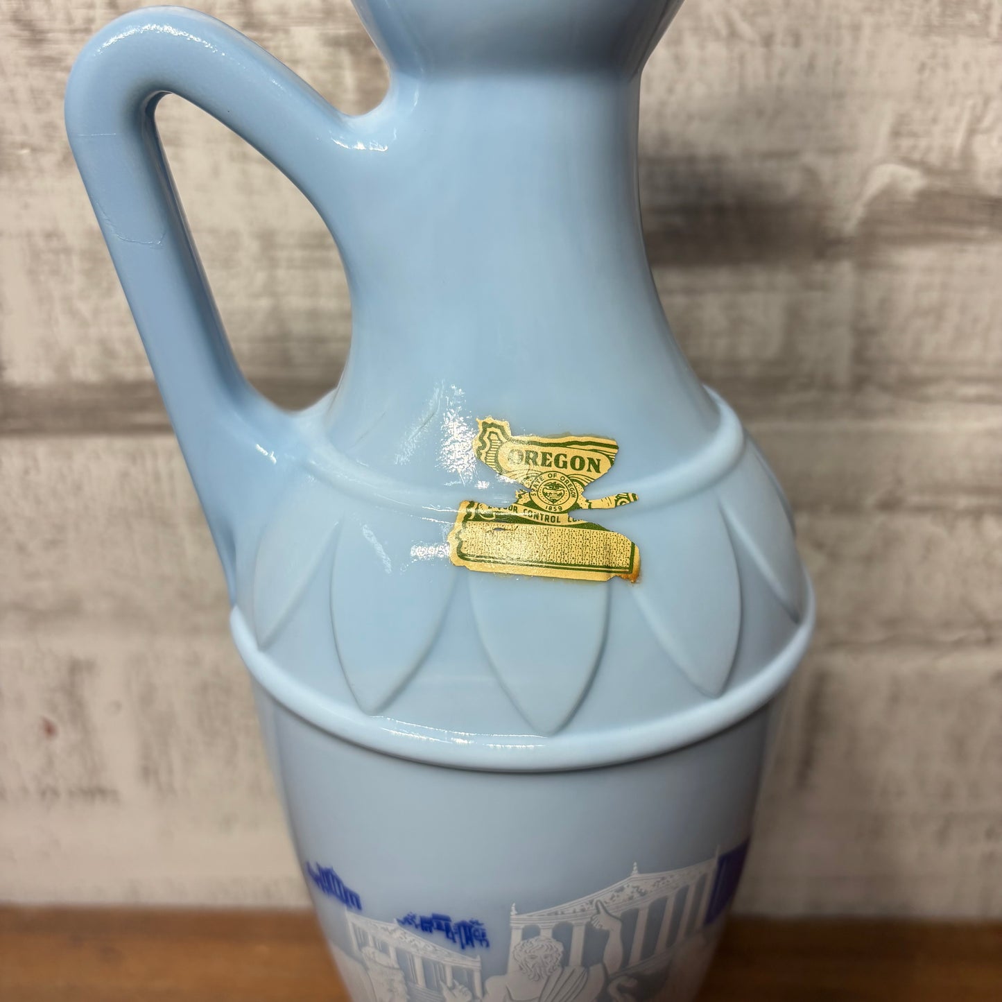 Vintage Blue Jim Bean Greek Decanter Bottle
