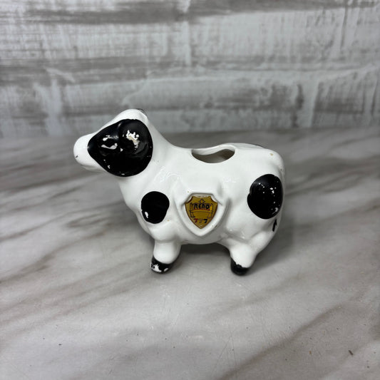 Vintage Reno Souvenir Ceramic Cow Toothpick Holder
