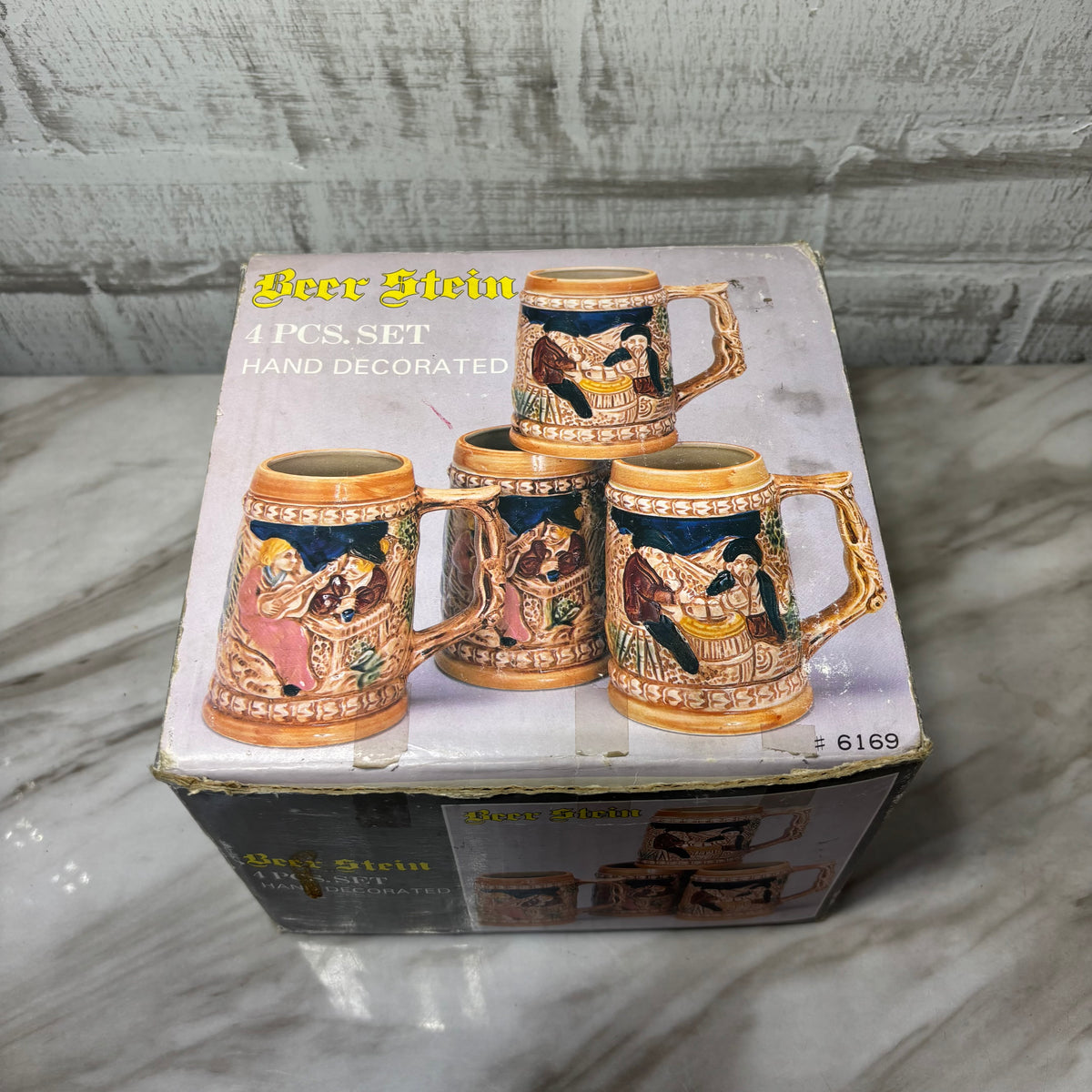 Vintage German-Style Ceramic Beer Steins-Japan