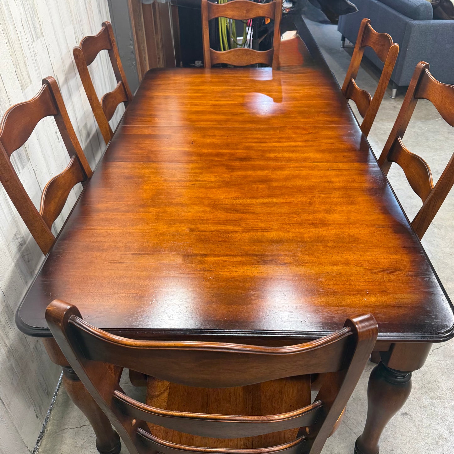 Wood Farmhouse Dining Set Table with 6 Chairs