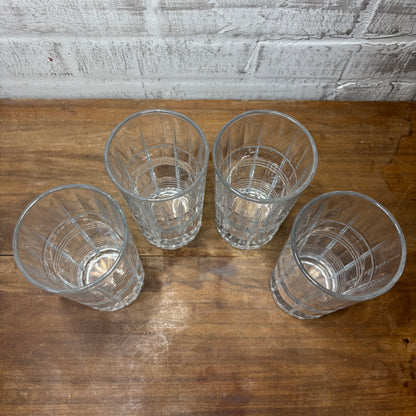 Cristal D'Arques Crystal Carrolton Pattern Tumbler Glasses Set Of 4