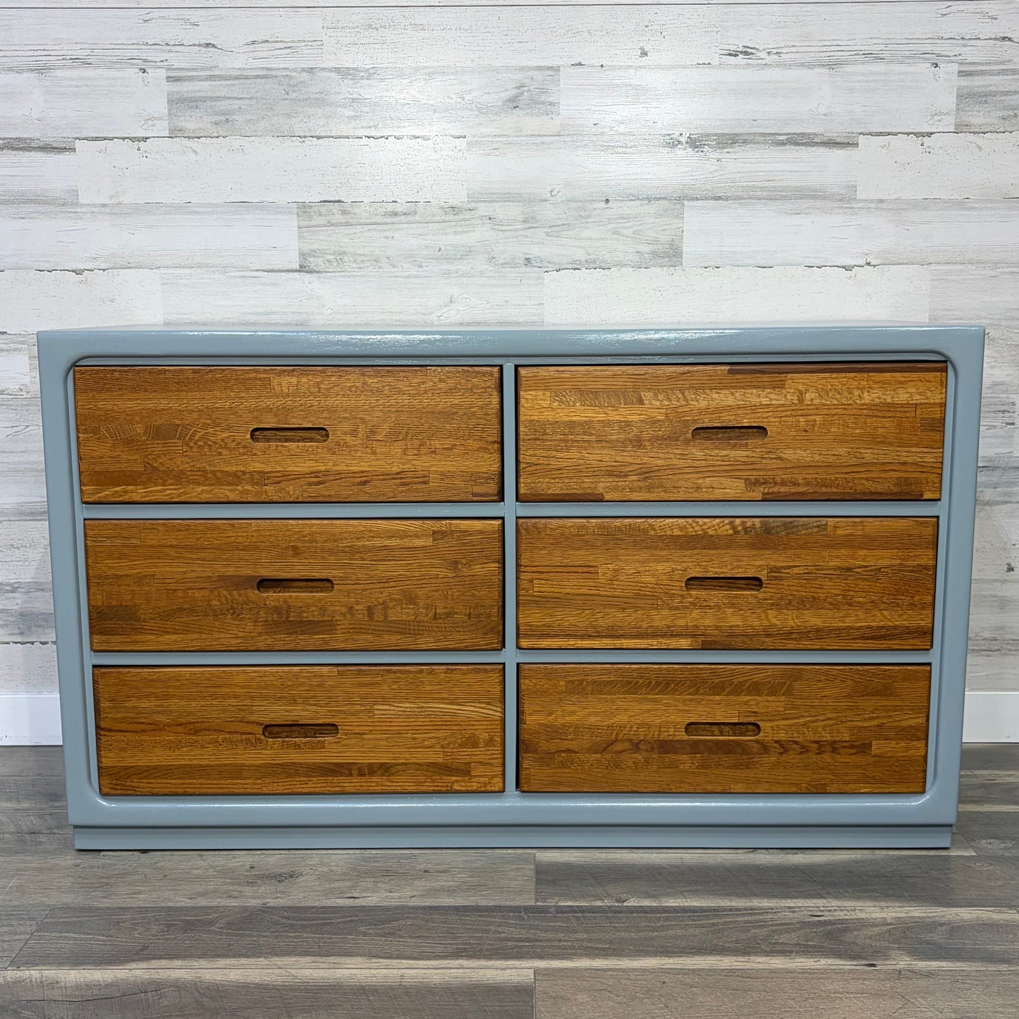 Refinished Oak & Blue Dresser