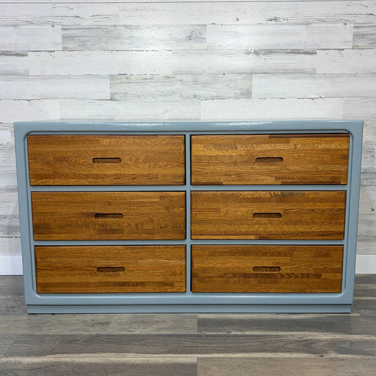 Refinished Oak & Blue Dresser