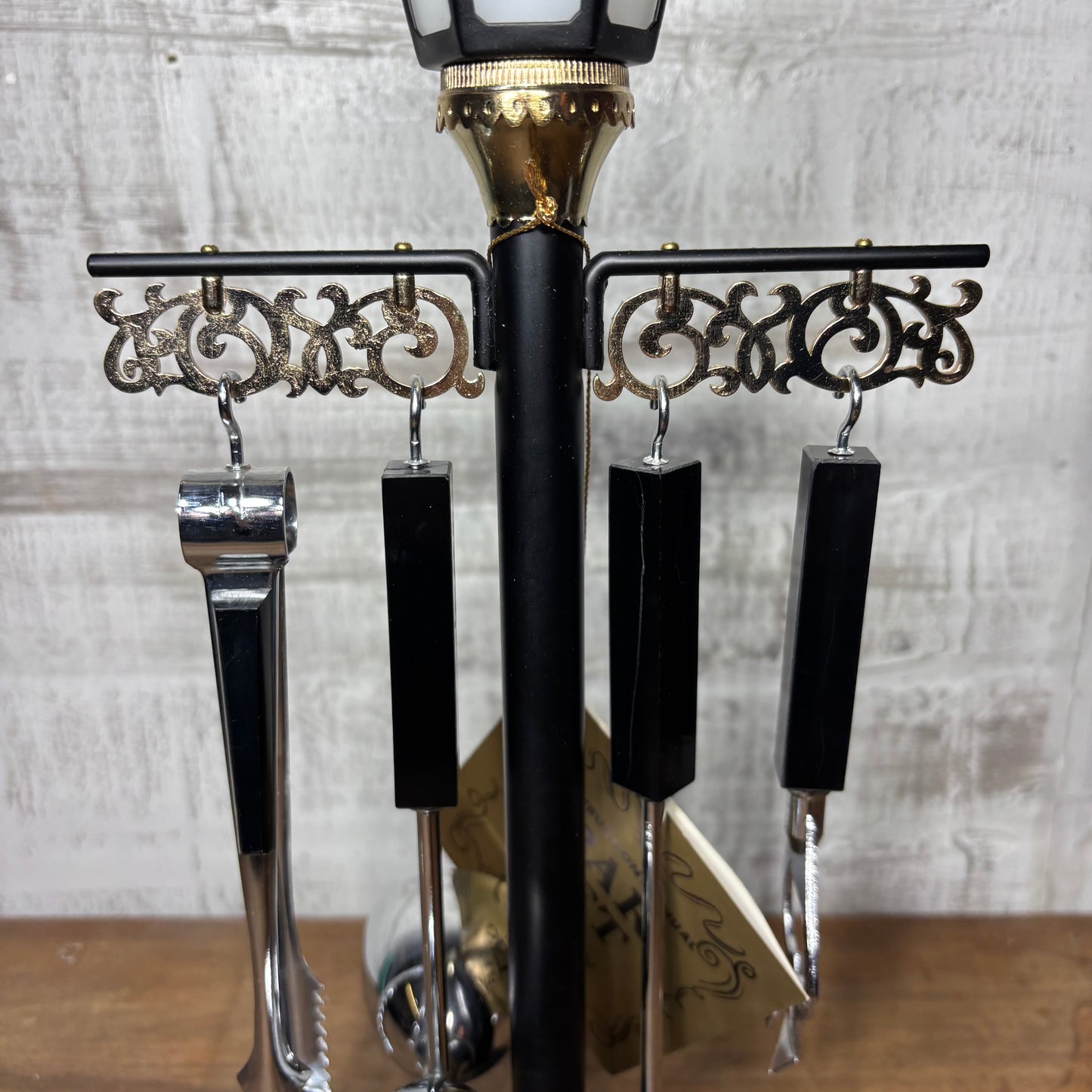 Vintage Swank Bar Light Pole W/ Bar Accessories