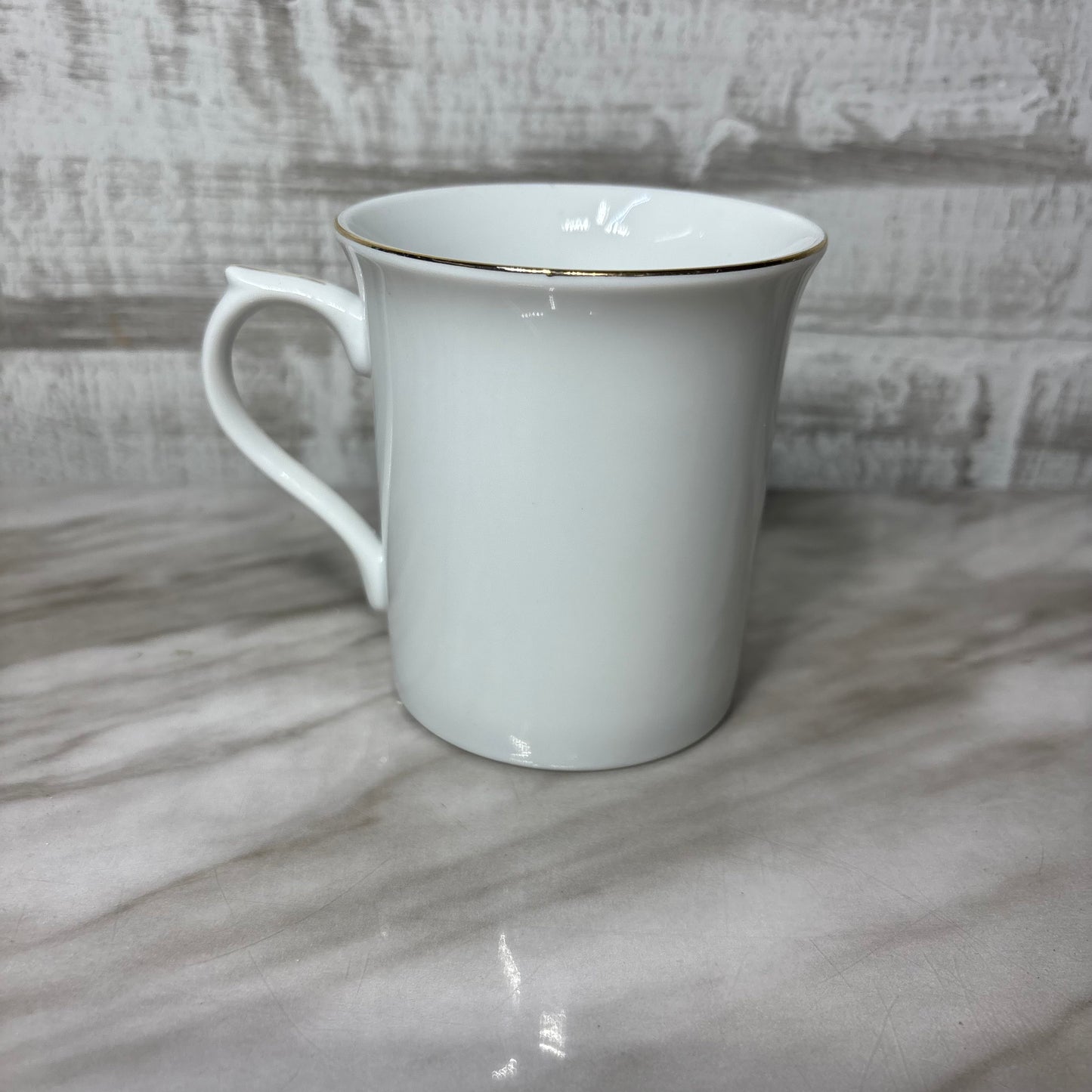 Vintage Porcelain Yellow Bird Gold Trim Mug