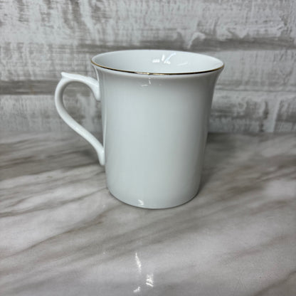 Vintage Porcelain Yellow Bird Gold Trim Mug