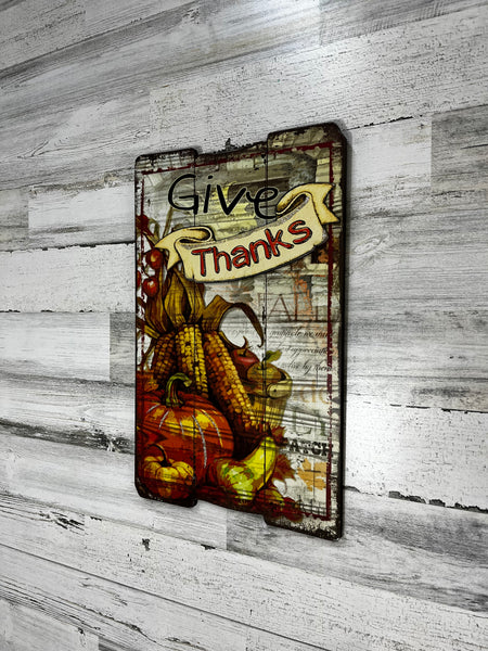 Give Thanks Hanging Sign