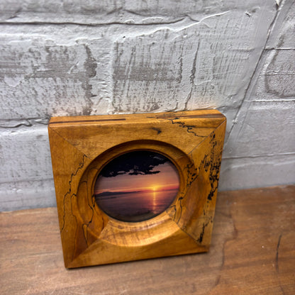 Rustic Vintage Wooden Circular Frame Picture Frame