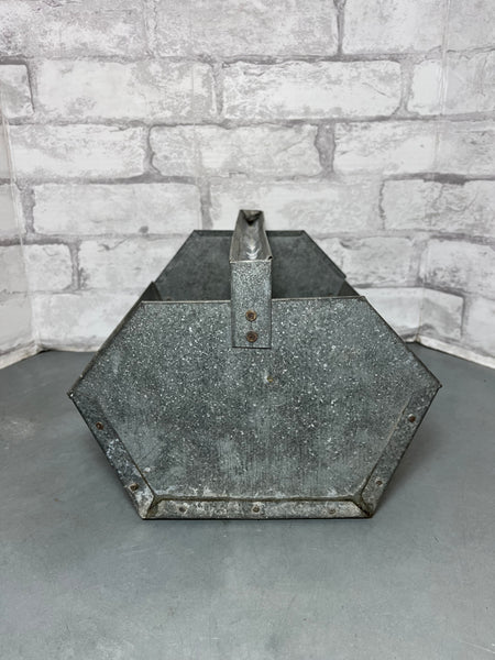 Vintage Industrial Galvanized Metal Tool Box