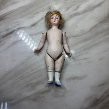 Antique All-Bisque Jointed Porcelain Doll 8098 1a