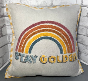 “Stay Golden” Rainbow Pillow
