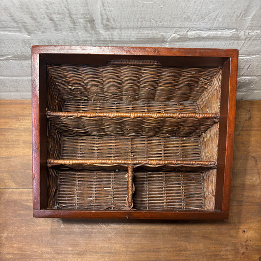 Vintage Rattan Wicker Organizer