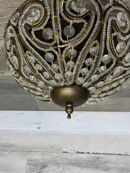 Dark Brass Flush Light Chandelier