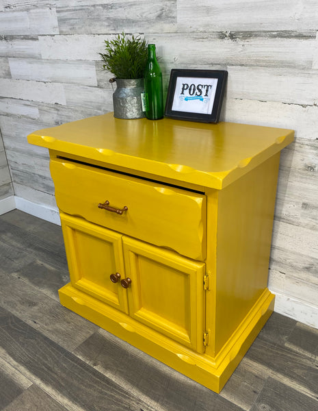 Large Yellow End Table/ Nightstand