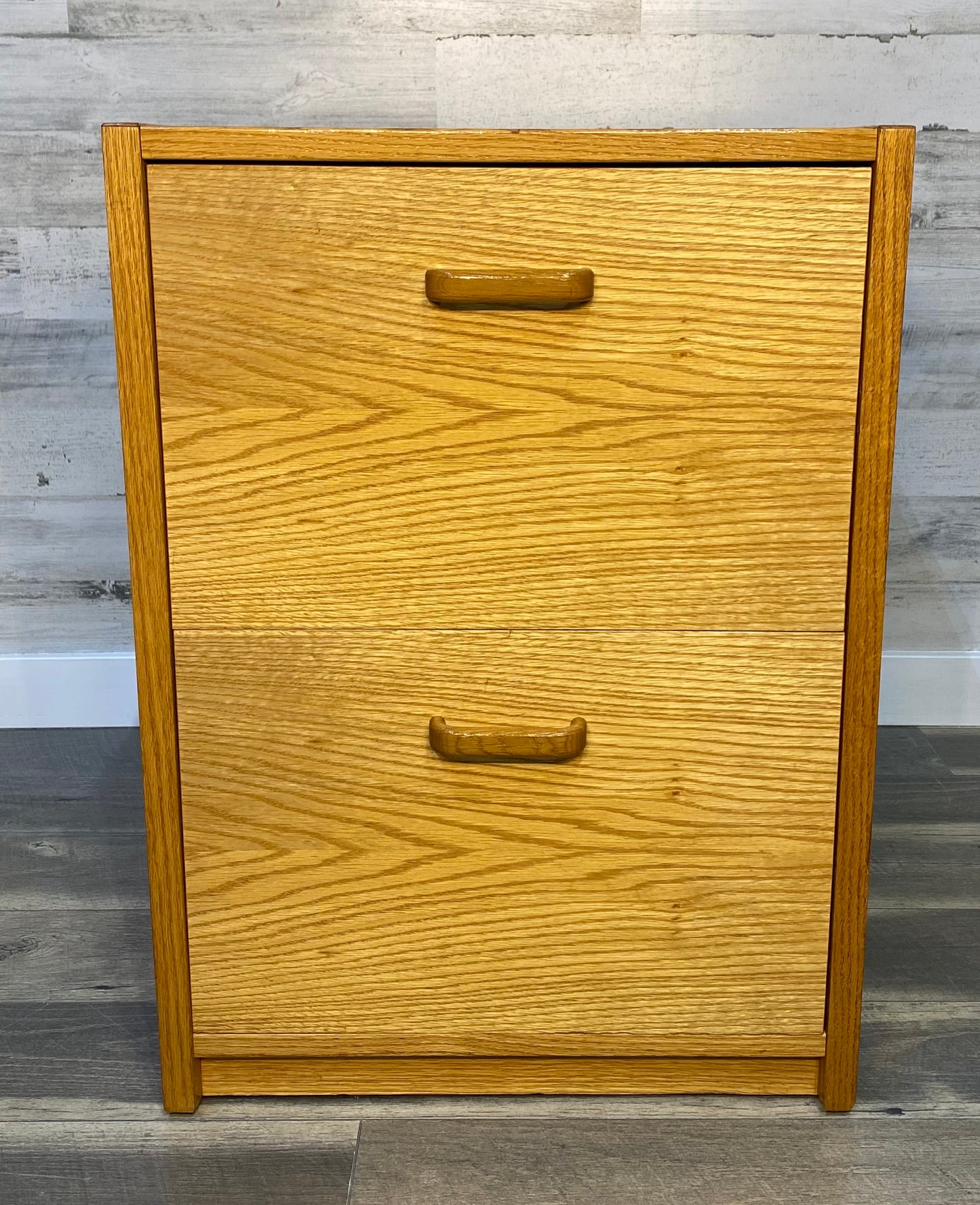 2 Drawer Oak File Cabinet