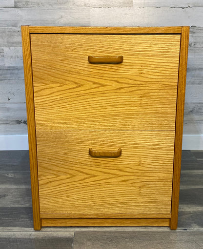 2 Drawer Oak File Cabinet