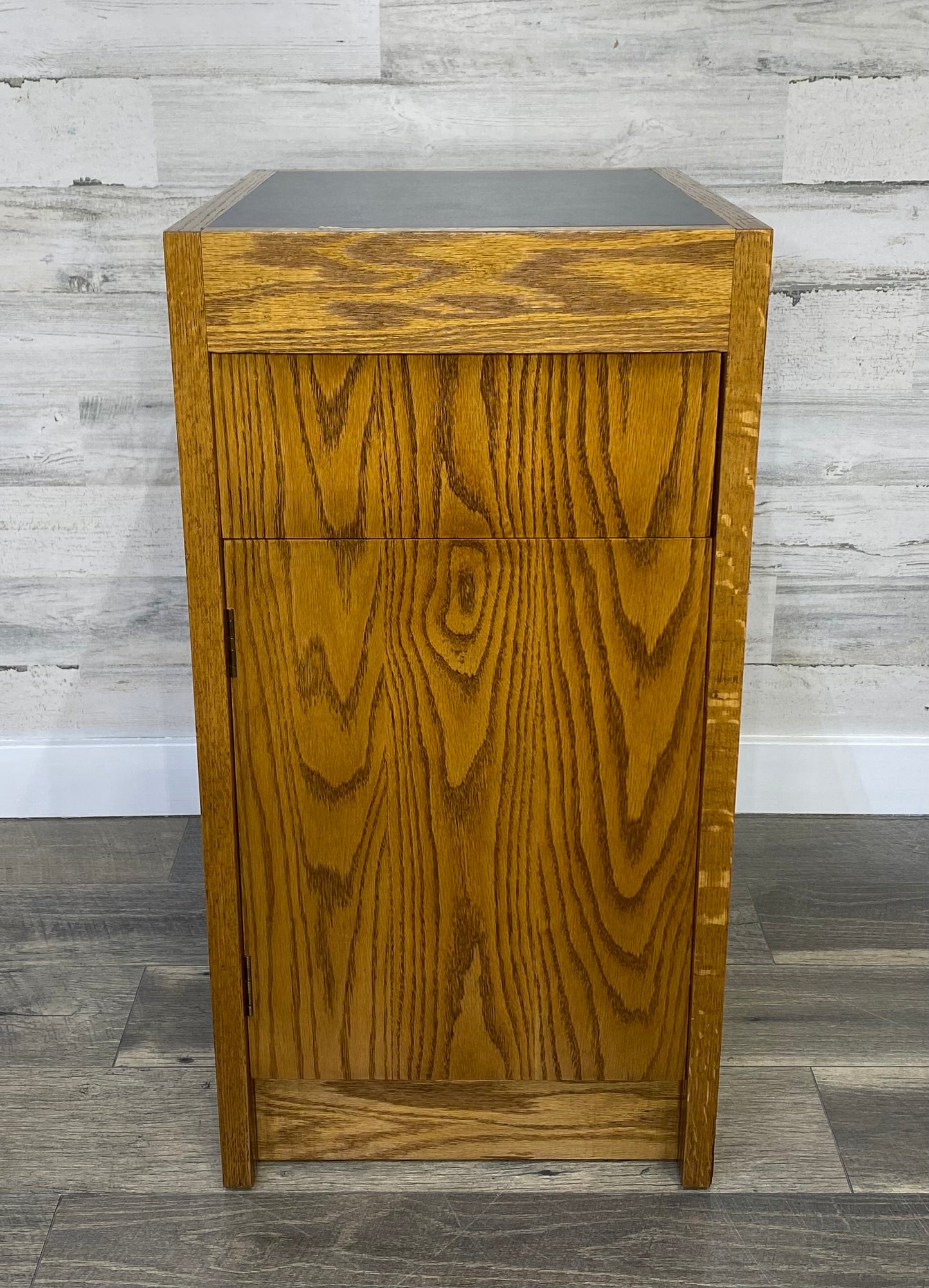 Small Oak Office End Table Cabinet