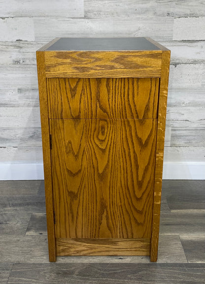Small Oak Office End Table Cabinet