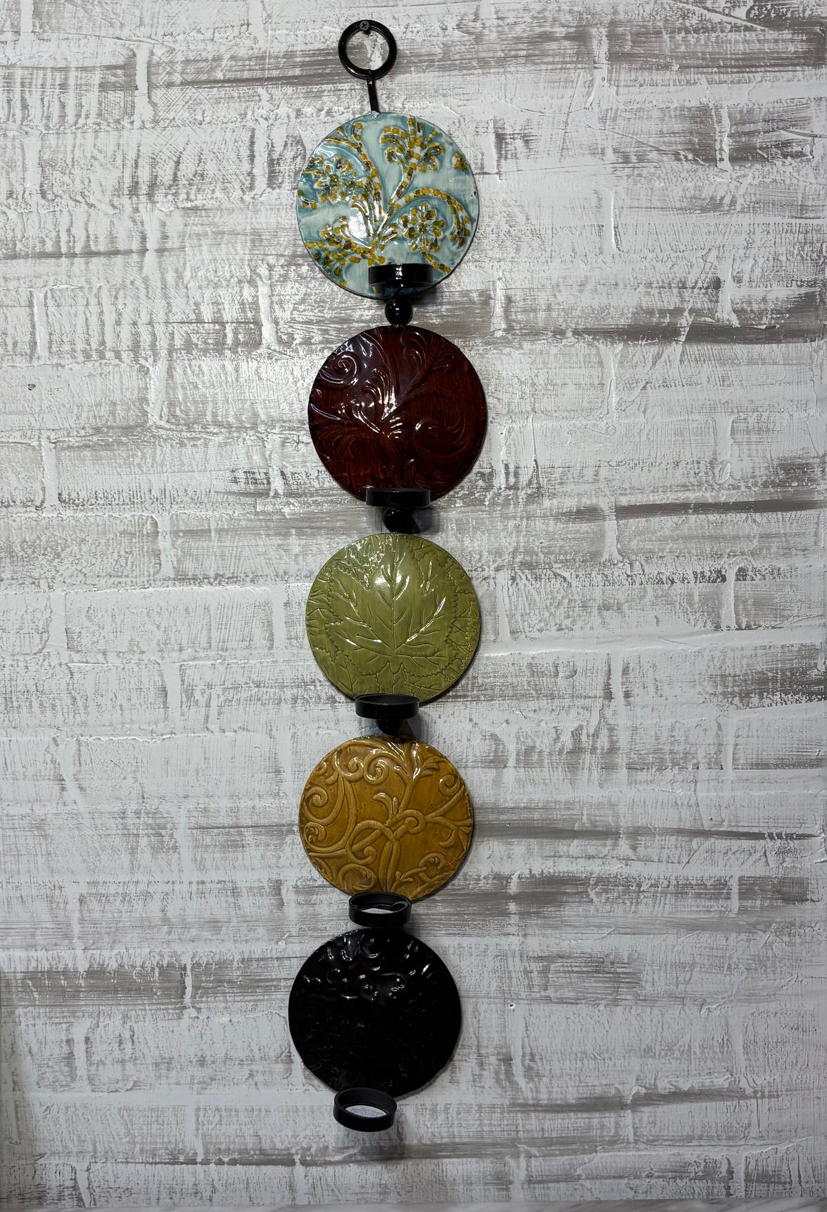 Vertical Multicolored Tea Light Hanging Candle Holder