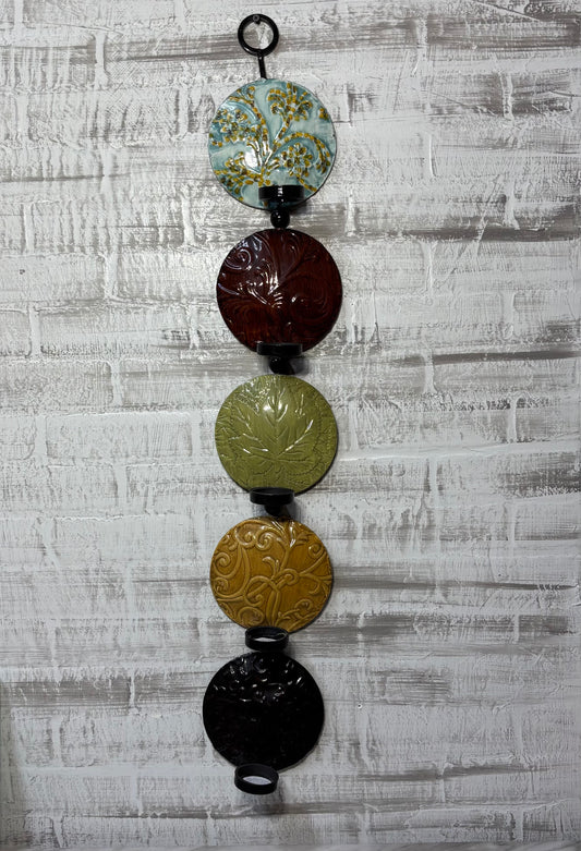 Vertical Multicolored Tea Light Hanging Candle Holder