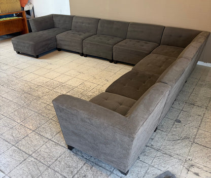 8pc Dark Gray Modular Sectional Couch