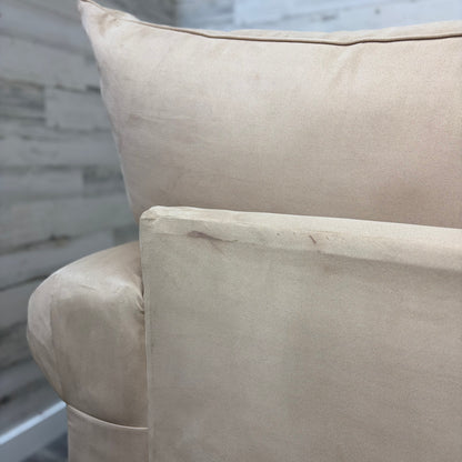 Beige Microsuede Sofa Couch