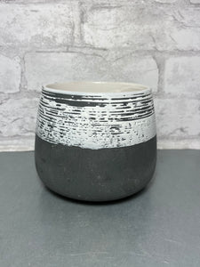 Gray & White Ceramic Pot