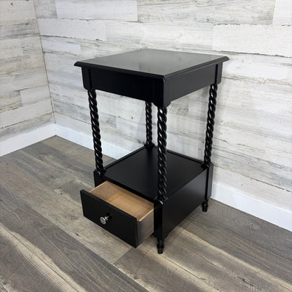 Black Spiral End Table/ Nightstand