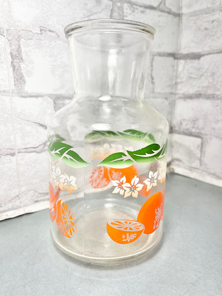 Anchor Hocking Orange Slice W/ Green Leafs Lemonade Glass