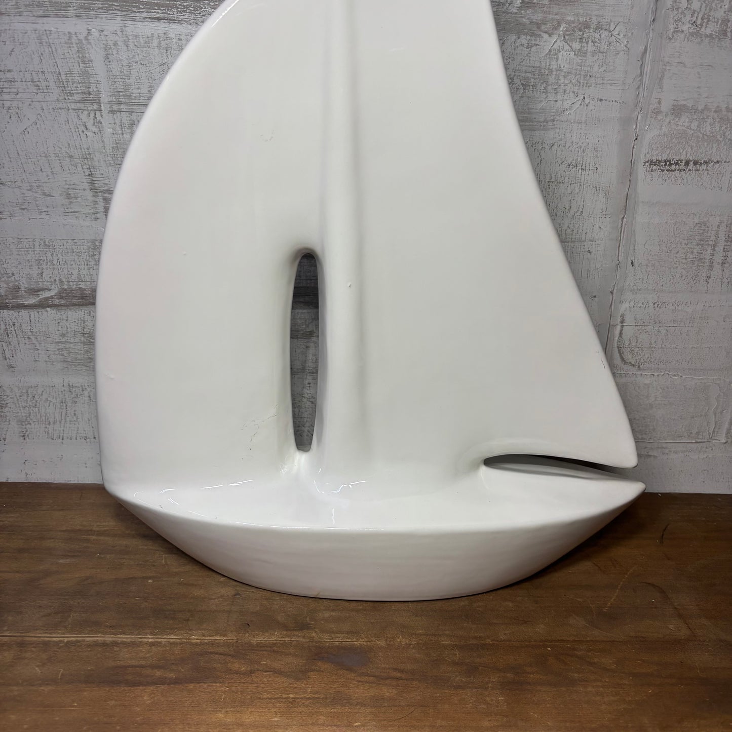 Vintage White Ceramic Nautical Sail Boat