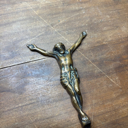 Vintage Brass Jesus Crucifix Corpus
