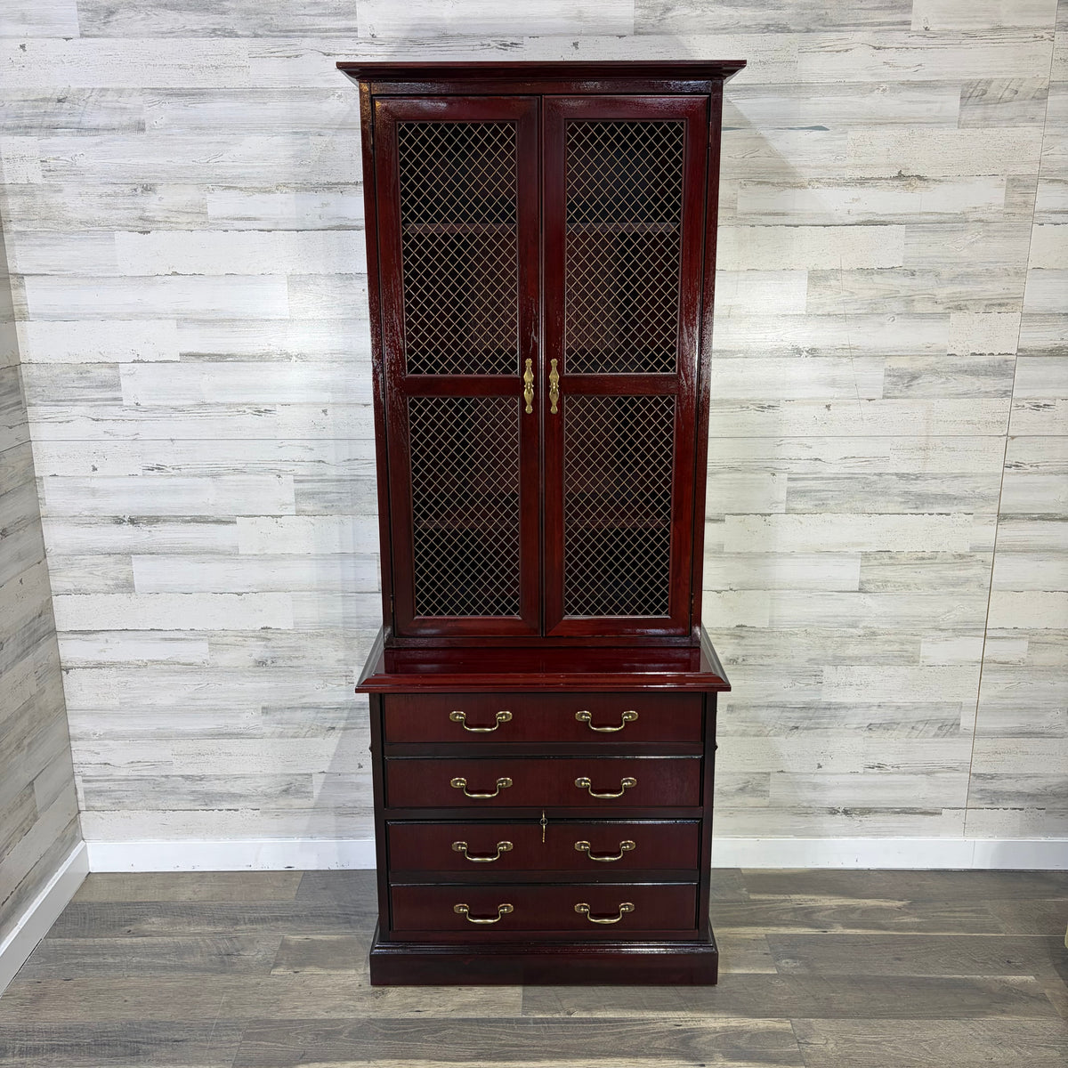 Vintage File Cabinet W/ Hutch