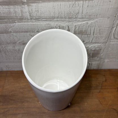 White Slanted Ceramic Pot