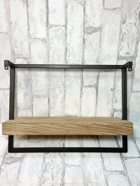Metal & Wood Ledge Shelf