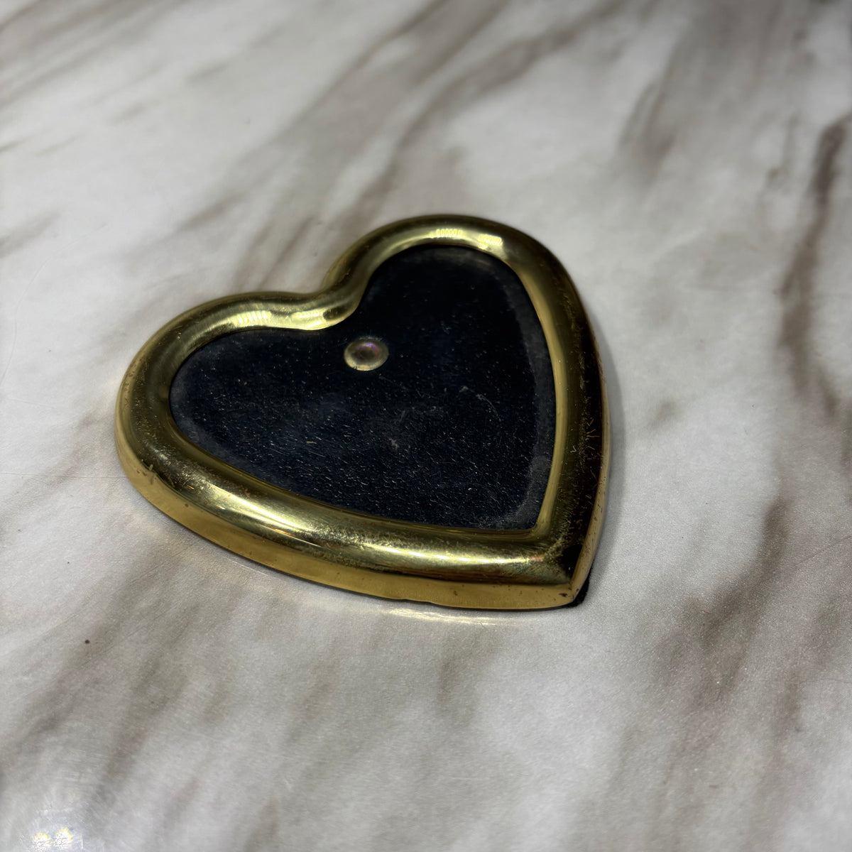 Vintage Solid Brass Heart Shaped Picture Frame