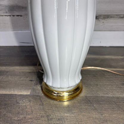 Vintage White Glass Table Lamp