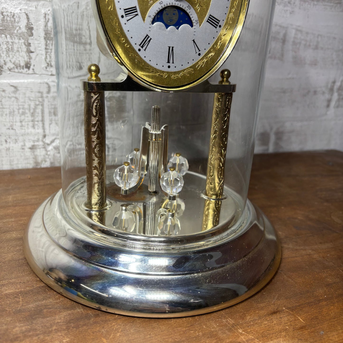 Vintage Elgin Gold Moon Phase Mantle Clock