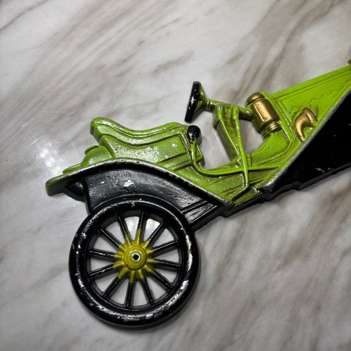 Vintage Midwest Green Aluminum Old Fashioned Car