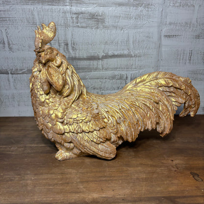Gold Rooster Statue