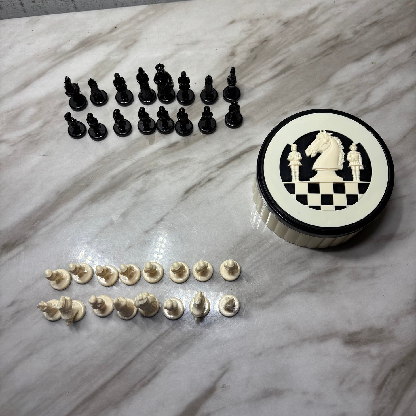 Mid Century West Germany Miniature Pocket Chess Set Container