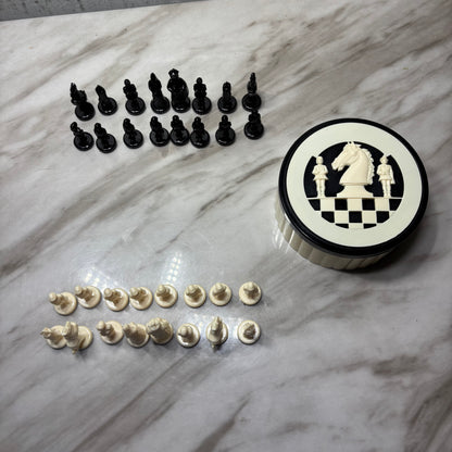 Mid Century West Germany Miniature Pocket Chess Set Container