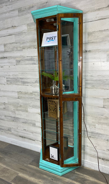 Turquoise Light Up Curio Cabinet