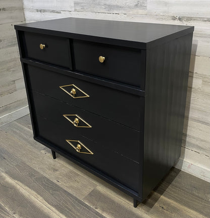 Mid Century Black & Gold Dresser