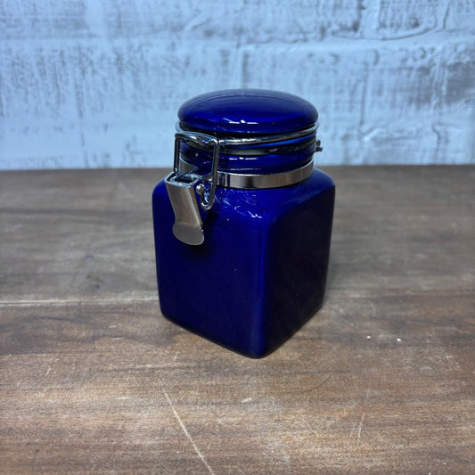 Vintage Small Cobalt Blue Canister
