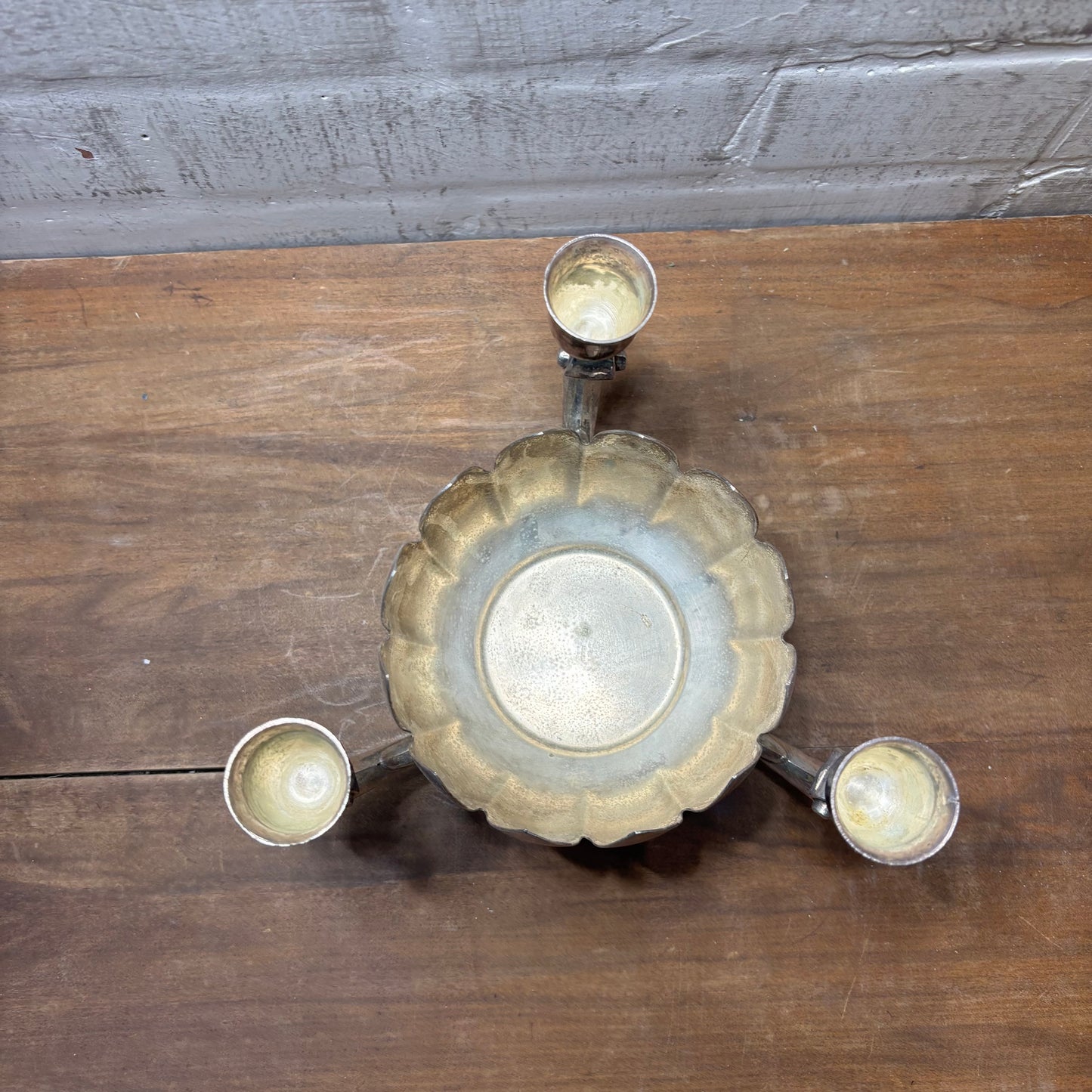 Vintage Leonard Silver Plate Lotus Flower Candle Holder