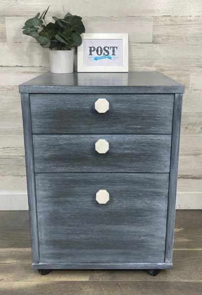 Rolling End Table File Cabinet