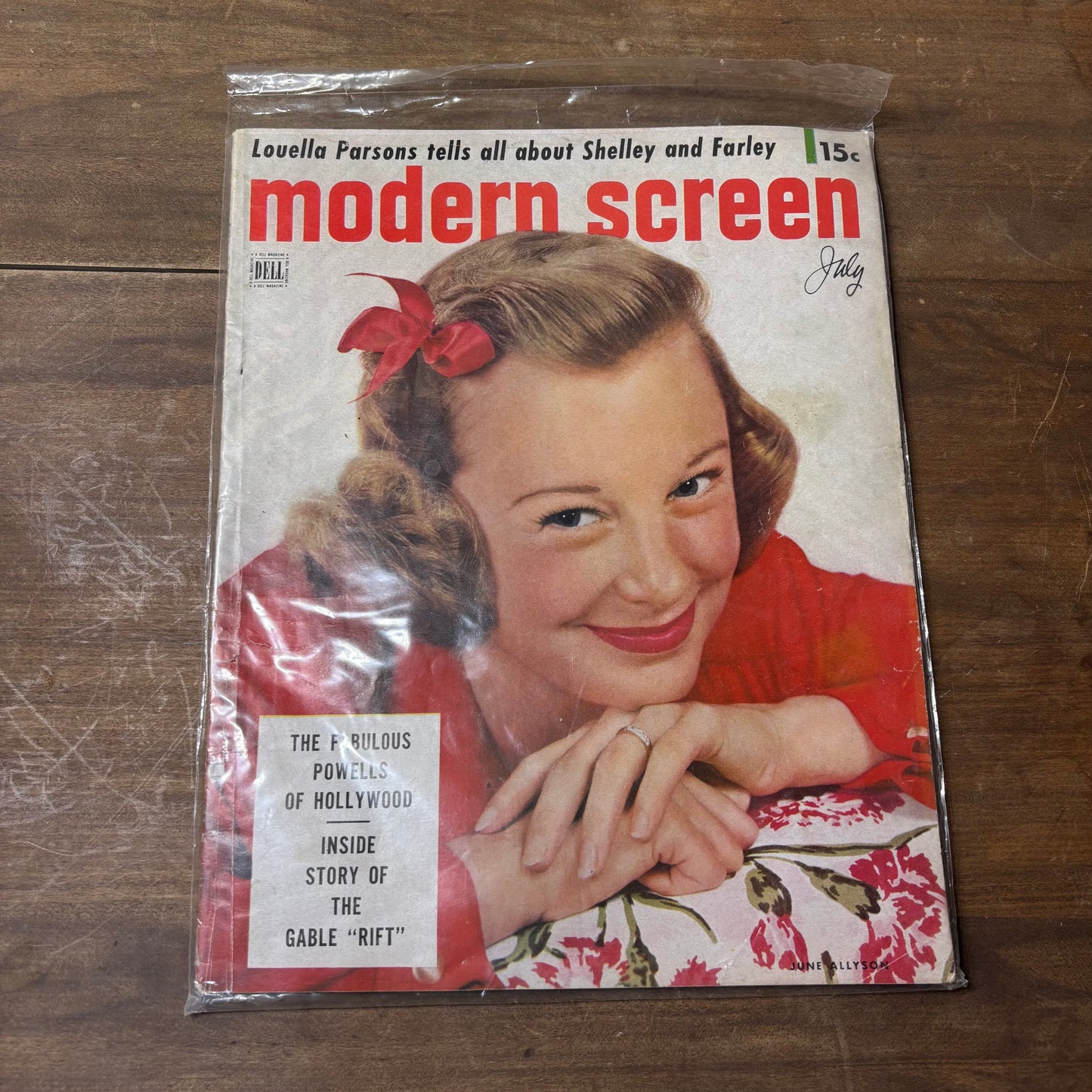 Vintage July 1951 Issue of Modern Screen Magazine June Allyson On Cover