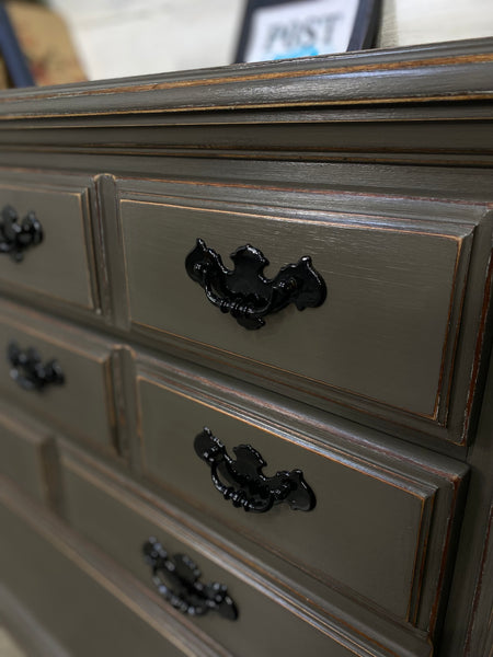 Gray/ Brown 9 Drawer Dresser